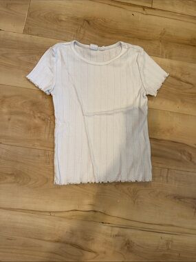 Gap kids White Ribbed Short Sleeve Top